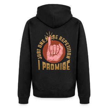 Deaf Deaf Hearing Impairment - Unisex Premium Organic Zip Hoodie - black - Back - Nico (187cm)