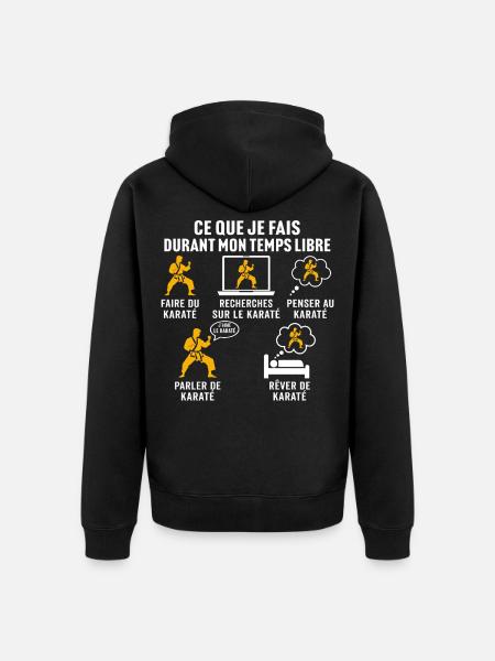 In meiner Freizeit mache ich Karate - Unisex Premium Bio Zip Hoodie - Schwarz