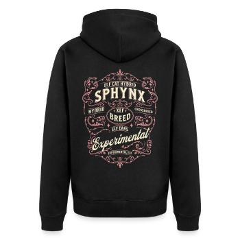 Elfen-Sphinx-Katze - Unisex Premium Bio Zip Hoodie - Schwarz - Hinten - Nico (187cm)