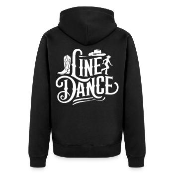 Line Dance Western Shirt - Unisex Premium Organic Zip Hoodie - black - Back - Nico (187cm)