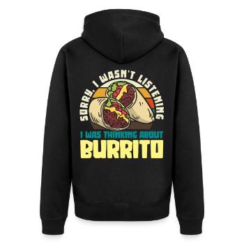 Burrito Rêveries - Veste à capuche bio Premium Unisexe - noir - Dos - Nico (187cm)