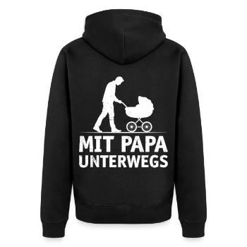 Future papa SUR LA ROUTE AVEC PAPA DRÔLE - Veste à capuche bio Premium Unisexe - noir - Dos - Nico (187cm)