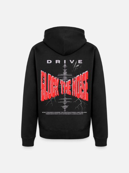 Bloquez le bruit - Focus & Drive - Veste à capuche bio Premium Unisexe - noir