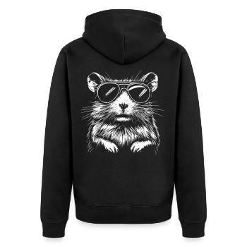 Lunettes de soleil hamster cool - Veste à capuche bio Premium Unisexe - noir - Dos - Nico (187cm)