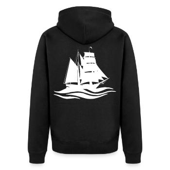White boat and journey - Unisex Premium Organic Zip Hoodie - black - Back - Nico (187cm)