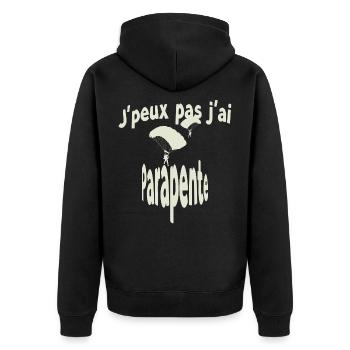J'peux pas j'ai parapente - Veste à capuche bio Premium Unisexe - noir - Dos - Nico (187cm)
