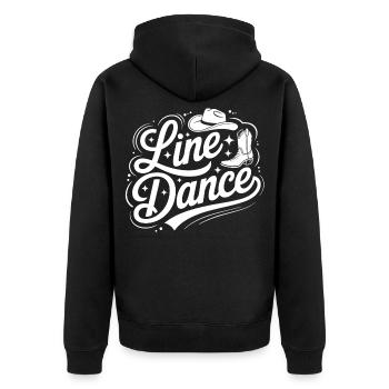 Line Dance Silhouette Lettering - Unisex Premium Organic Zip Hoodie - black - Back - Nico (187cm)