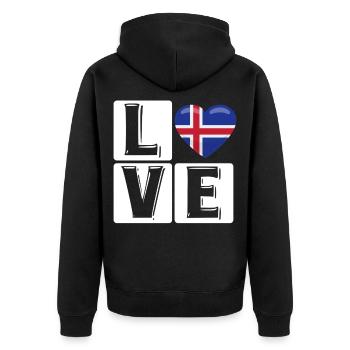 L Love Iceland Heart - Veste à capuche bio Premium Unisexe - noir - Dos - Nico (187cm)