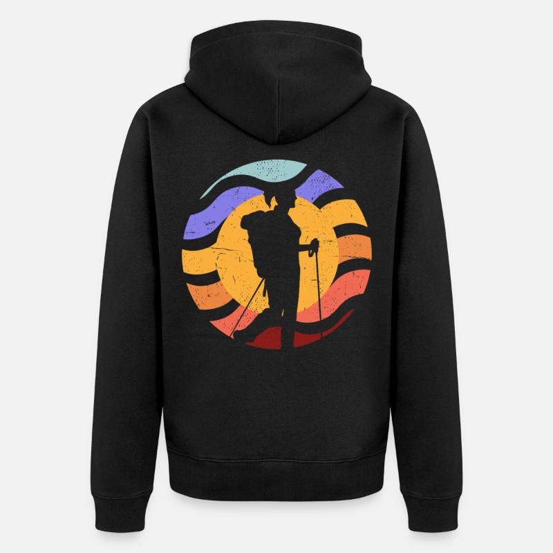 Silhouette de la caméra Sun Path - Veste à capuche bio Premium Unisexe - noir