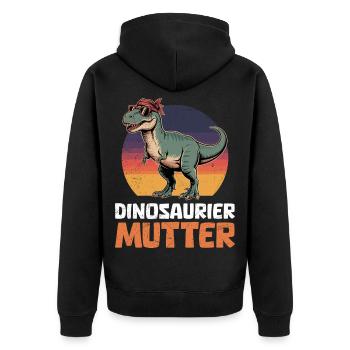 Future Mom DINOSAUR MOM Funny - Unisex Premium Organic Zip Hoodie - black - Back - Nico (187cm)