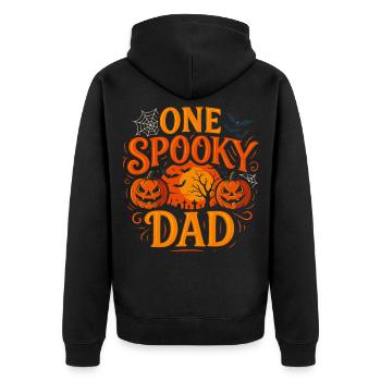 Ein gruseliger Papa Halloween Party Spaß - Unisex Premium Bio Zip Hoodie - Schwarz - Hinten - Nico (187cm)
