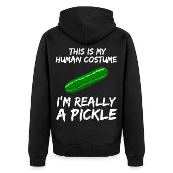 C’est mon costume humain Pickle Halloween - Veste à capuche bio Premium Unisexe - noir - Dos - Nico (187cm)