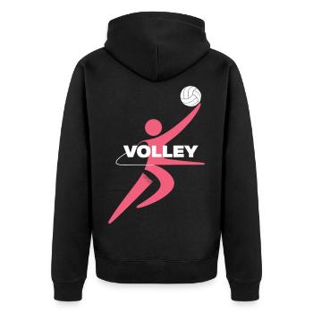 Maillot d'entraînement de volley-ball moderne - Veste à capuche bio Premium Unisexe - noir - Dos - Nico (187cm)