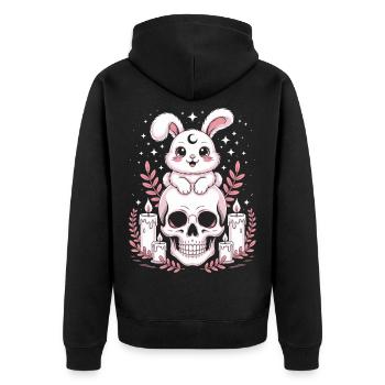 Lapin Goth Kawaii Pastel - Veste à capuche bio Premium Unisexe - noir - Dos - Nico (187cm)