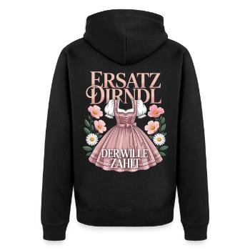 Ersatz Dirndl Der Wille Zählt Fest im Oktober - Unisex Premium Bio Zip Hoodie - Schwarz - Hinten - Nico (187cm)