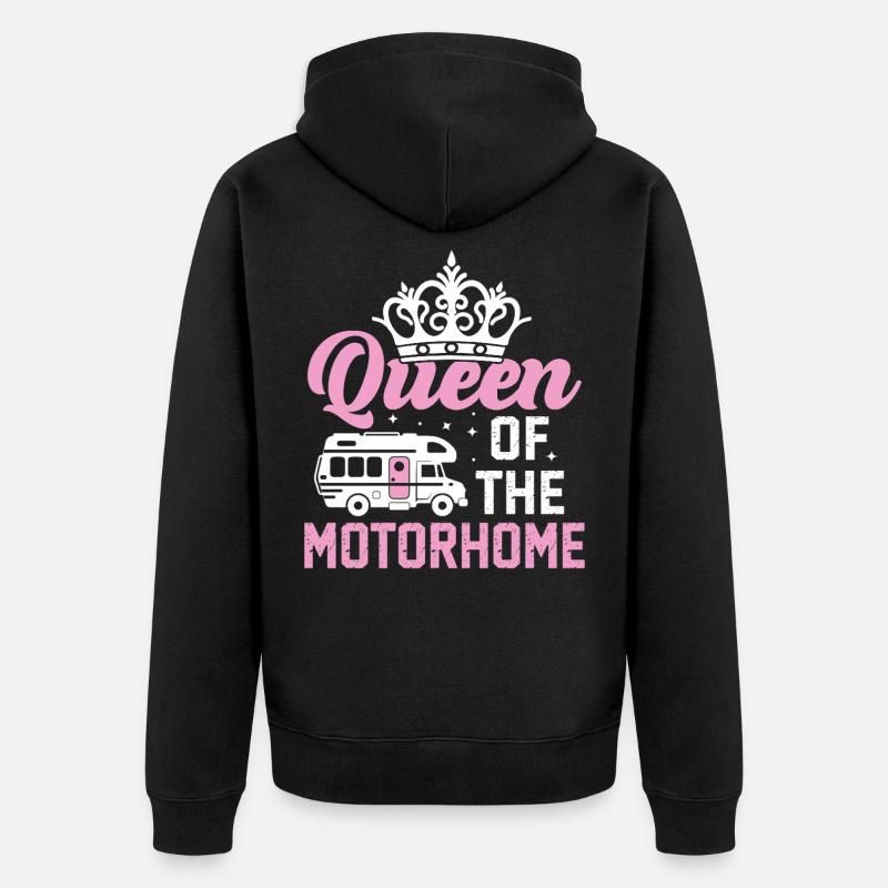 Königin des Wohnmobils - Unisex Premium Bio Zip Hoodie - Schwarz