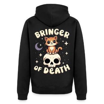 Bringer of Death - Unisex Premium Organic Zip Hoodie - black - Back - Nico (187cm)