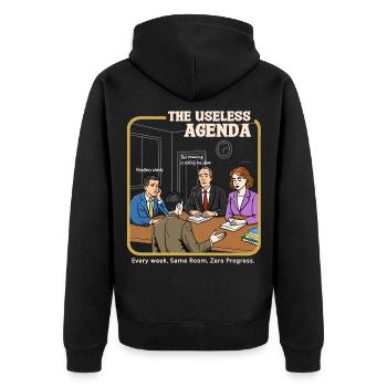 L’agenda inutile - Veste à capuche bio Premium Unisexe - noir - Dos - Nico (187cm)