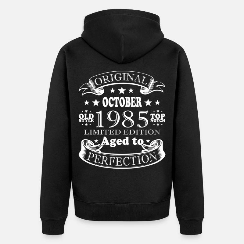 40e anniversaire Légende Octobre 1985 - Veste à capuche bio Premium Unisexe - noir