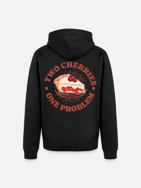Cherries Cherry Pie Two Cherries Gift - Unisex Premium Organic Zip Hoodie - black