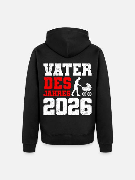 Paternité PÈRE DE L’ANNÉE 2026 DRÔLE - Veste à capuche bio Premium Unisexe - noir