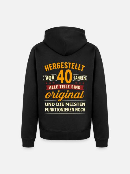 40th Birthday Original - Unisex Premium Organic Zip Hoodie - black