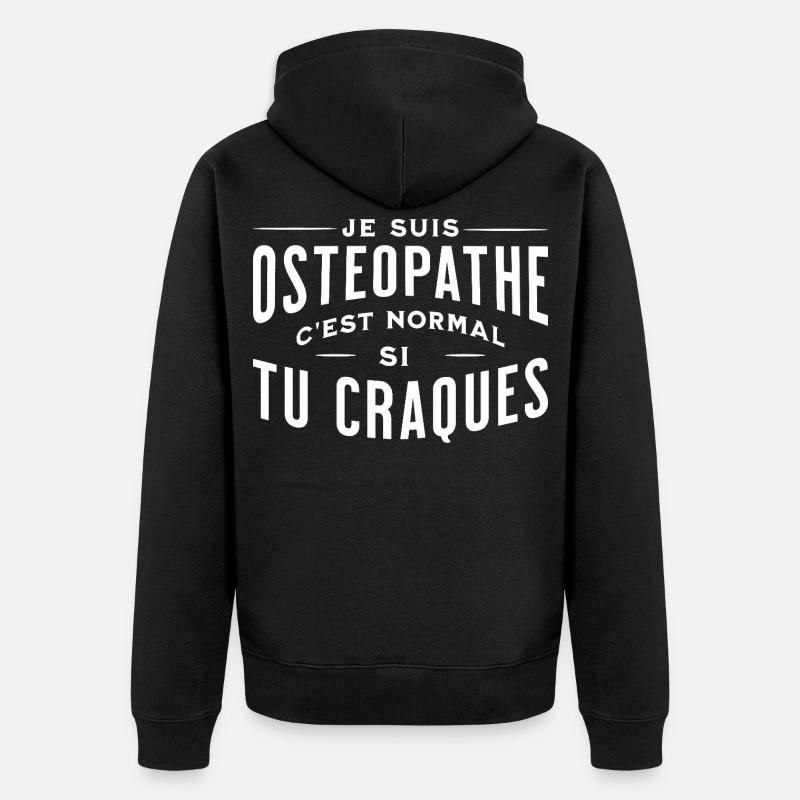 Ich bin Osteopath - Unisex Premium Bio Zip Hoodie - Schwarz