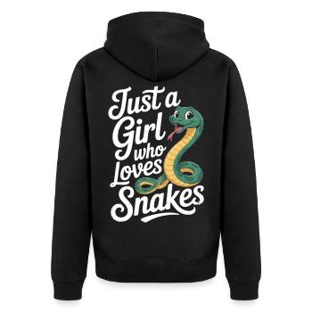Chemise d’amoureux des serpents pour les Herp Girls et les fans de reptiles - Veste à capuche bio Premium Unisexe - noir - Dos - Nico (187cm)
