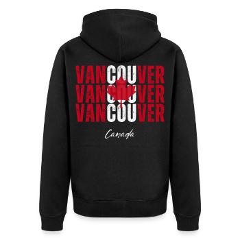 Vancouver Canada, j’adore Vancouver - Veste à capuche bio Premium Unisexe - noir - Dos - Nico (187cm)