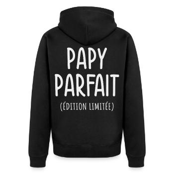 Perfekter Opa Limited Edition Humor Geschenk Great-P - Unisex Premium Bio Zip Hoodie - Schwarz - Hinten - Nico (187cm)