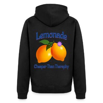 Limonade moins chère que le fruit du citron Theraphy - Veste à capuche bio Premium Unisexe - noir - Dos - Nico (187cm)