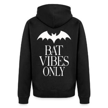 Bat Vibes Only – Déclaration gothique - Veste à capuche bio Premium Unisexe - noir - Dos - Nico (187cm)