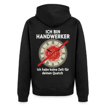 I'm a craftsman No time for nonsense - Unisex Premium Organic Zip Hoodie - black - Back - Nico (187cm)