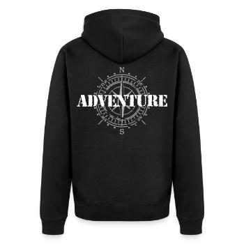 Aventure - Veste à capuche bio Premium Unisexe - noir - Dos - Nico (187cm)