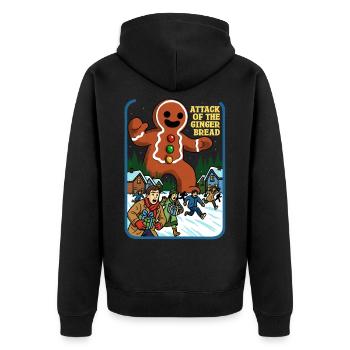 Attaque du pain d’épices - Veste à capuche bio Premium Unisexe - noir - Dos - Nico (187cm)