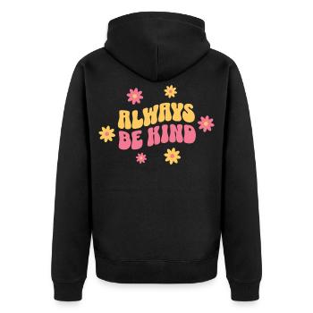 Always Be Kind – Vintage Good Mood - Veste à capuche bio Premium Unisexe - noir - Dos - Nico (187cm)