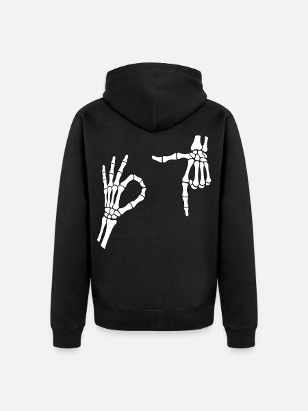 67 Six Seven Meme Gen Alpha Skeleton Halloween - Premium økologisk unisex-hættejakke - sort