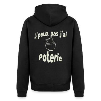 J'peux pas j'ai poterie - Veste à capuche bio Premium Unisexe - noir - Dos - Nico (187cm)