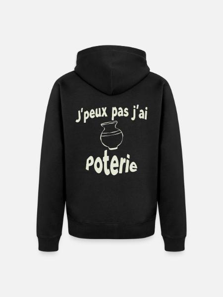 Ik kan niet, ik heb aardewerk - Uniseks Premium bio ziphoodie - zwart