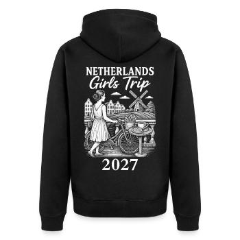 Netherlands Girls' Trip 2027 - Unisex Premium Organic Zip Hoodie - black - Back - Nico (187cm)