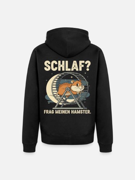 Sleep? Ask my hamster - Unisex Premium Organic Zip Hoodie - black
