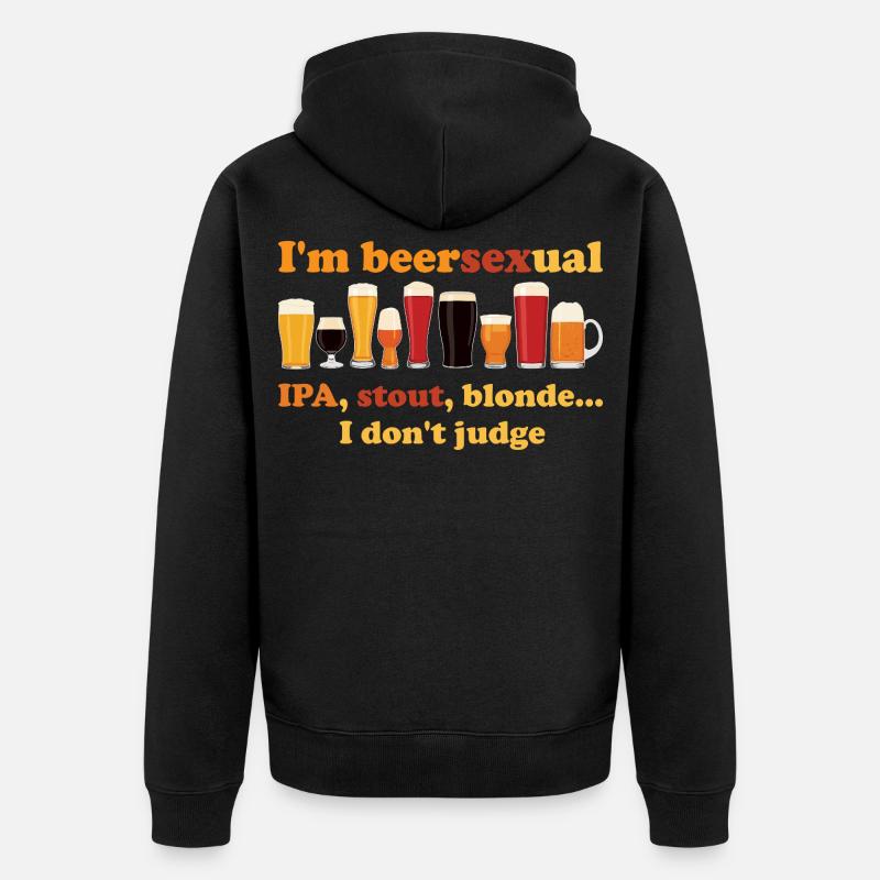 Ich bin ein biersexueller Biertrinker - Unisex Premium Bio Zip Hoodie - Schwarz