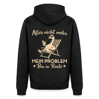 Je suis à la retraite - Drôle d’oie dans un transat - Veste à capuche bio Premium Unisexe - noir - Dos - Nico (187cm)