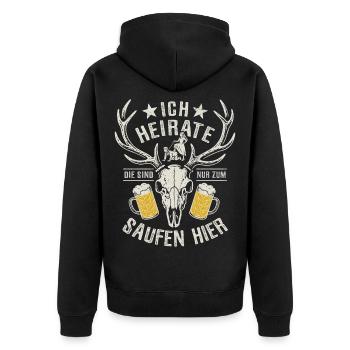 I'm getting married - JGA Team Bräutigam - Unisex Premium Organic Zip Hoodie - black - Back - Nico (187cm)