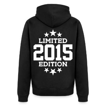ÉDITION LIMITÉE 2015 11E ANNIVERSAIRE - Veste à capuche bio Premium Unisexe - noir - Dos - Nico (187cm)