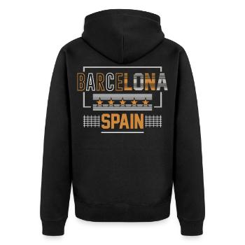 Barcelone, Espagne - Veste à capuche bio Premium Unisexe - noir - Dos - Nico (187cm)