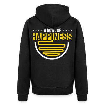 A Bowl of Happiness Ramen - Unisex Premium Organic Zip Hoodie - black - Back - Nico (187cm)