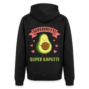 Grossesse SUPER MAMAN SUPER CASSÉ Drôle - Veste à capuche bio Premium Unisexe - noir - Dos - Nico (187cm)