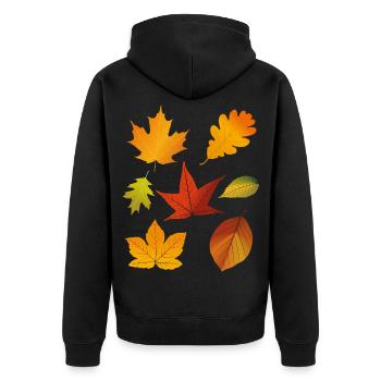 Feuilles d’automne - Veste à capuche bio Premium Unisexe - noir - Dos - Nico (187cm)