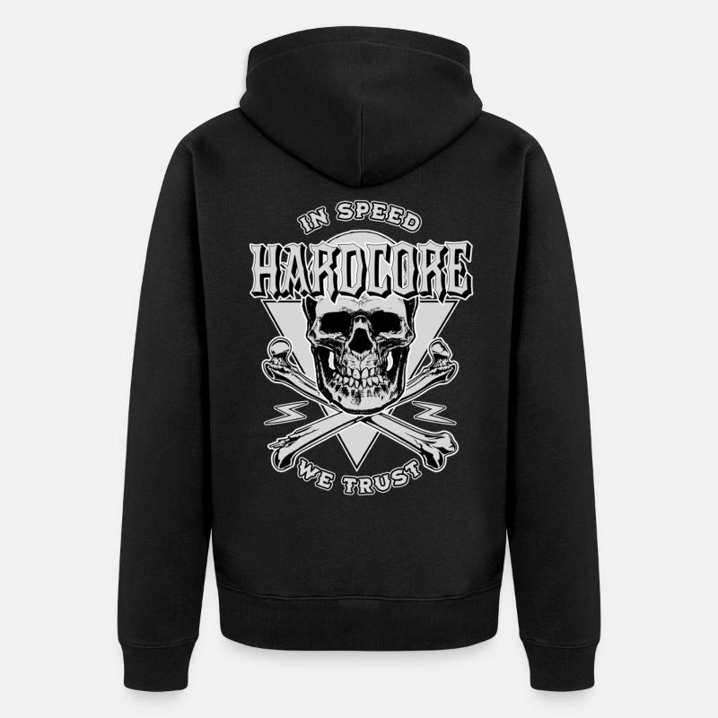 Moto Biker Chopper Custom avec crâne - Veste à capuche bio Premium Unisexe - noir